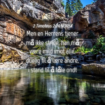 Picture 04 - 2 Timoteus 2:24 NORSK - Men en Herrens tjener må ikke stride, han må - Bible Verse Picture