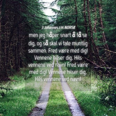 Picture 04 - 3 Johannes 1:14 NORSK - men jeg håper snart å få se dig, og så skal - Bible Verse Picture
