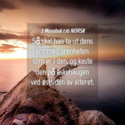 Picture 04 - 3 Mosebok 1:16 NORSK - Så skal han ta ut dens kro med urenheten som er - Bible Verse Picture