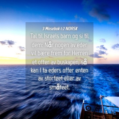 Picture 04 - 3 Mosebok 1:2 NORSK - Tal til Israels barn og si til dem: Når nogen av - Bible Verse Picture