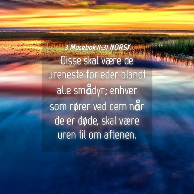 Picture 04 - 3 Mosebok 11:31 NORSK - Disse skal være de ureneste for eder blandt alle - Bible Verse Picture