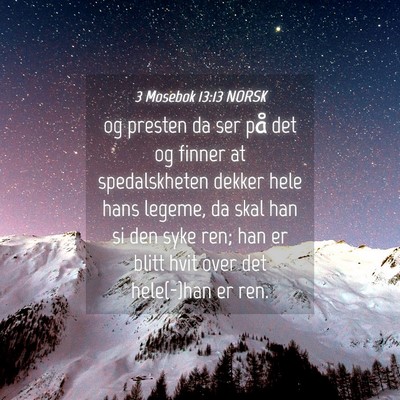 Picture 04 - 3 Mosebok 13:13 NORSK - og presten da ser på det og finner at - Bible Verse Picture