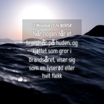 Picture 04 - 3 Mosebok 13:24 NORSK - Når nogen får et brandsår på huden, og - Bible Verse Picture