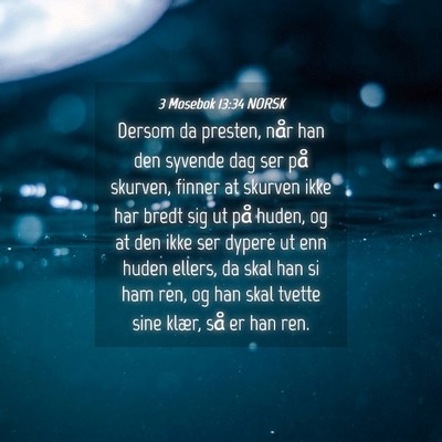 Picture 04 - 3 Mosebok 13:34 NORSK - Dersom da presten, når han den syvende dag ser - Bible Verse Picture