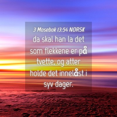 Picture 04 - 3 Mosebok 13:54 NORSK - da skal han la det som flekkene er på tvette, og - Bible Verse Picture