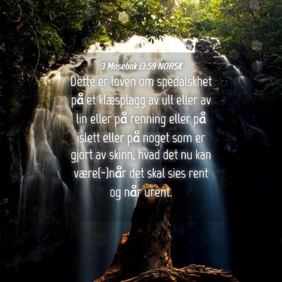 Picture 04 - 3 Mosebok 13:59 NORSK - Dette er loven om spedalskhet på et klæsplagg - Bible Verse Picture