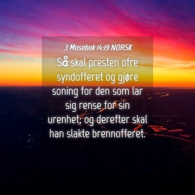 Picture 04 - 3 Mosebok 14:19 NORSK - Så skal presten ofre syndofferet og gjøre - Bible Verse Picture