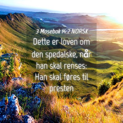 Picture 04 - 3 Mosebok 14:2 NORSK - Dette er loven om den spedalske, når han skal - Bible Verse Picture