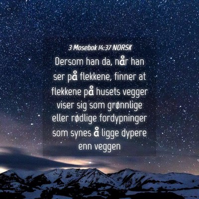 Picture 04 - 3 Mosebok 14:37 NORSK - Dersom han da, når han ser på flekkene, finner - Bible Verse Picture