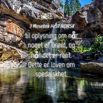 Picture 04 - 3 Mosebok 14:57 NORSK - til oplysning om når noget er urent, og når det - Bible Verse Picture