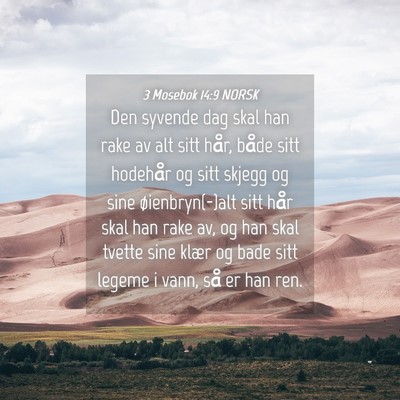 Picture 04 - 3 Mosebok 14:9 NORSK - Den syvende dag skal han rake av alt sitt hår, - Bible Verse Picture