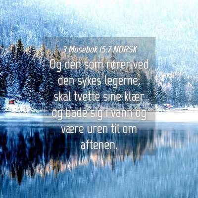 Picture 04 - 3 Mosebok 15:7 NORSK - Og den som rører ved den sykes legeme, skal - Bible Verse Picture