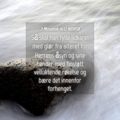 Picture 04 - 3 Mosebok 16:12 NORSK - Så skal han fylle ildkaret med glør fra alteret - Bible Verse Picture