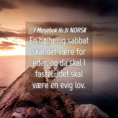Picture 04 - 3 Mosebok 16:31 NORSK - En høihellig sabbat skal det være for eder, og - Bible Verse Picture