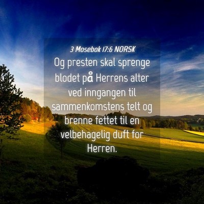 Picture 04 - 3 Mosebok 17:6 NORSK - Og presten skal sprenge blodet på Herrens alter - Bible Verse Picture