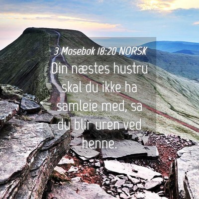 Picture 04 - 3 Mosebok 18:20 NORSK - Din næstes hustru skal du ikke ha samleie med, - Bible Verse Picture