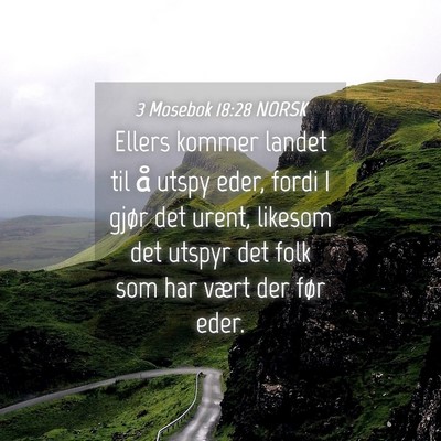 Picture 04 - 3 Mosebok 18:28 NORSK - Ellers kommer landet til å utspy eder, fordi I - Bible Verse Picture