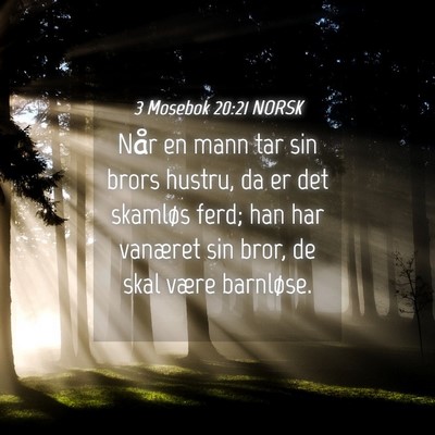 Picture 04 - 3 Mosebok 20:21 NORSK - Når en mann tar sin brors hustru, da er det - Bible Verse Picture