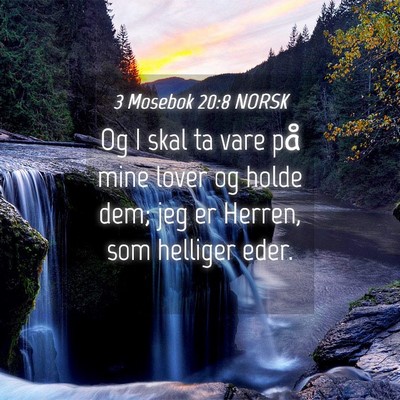 Picture 04 - 3 Mosebok 20:8 NORSK - Og I skal ta vare på mine lover og holde dem; - Bible Verse Picture