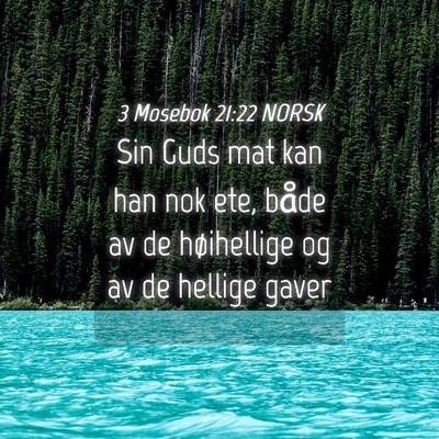 Picture 04 - 3 Mosebok 21:22 NORSK - Sin Guds mat kan han nok ete, både av de - Bible Verse Picture