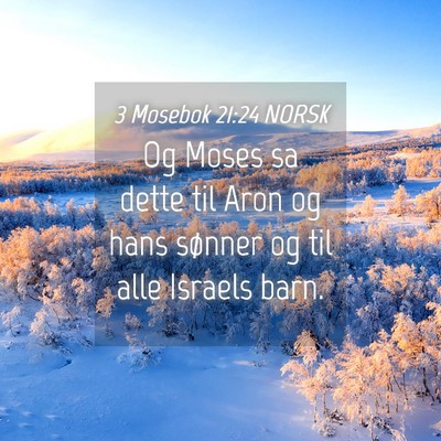 Picture 04 - 3 Mosebok 21:24 NORSK - Og Moses sa dette til Aron og hans sønner og til - Bible Verse Picture