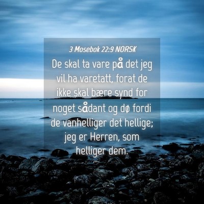 Picture 04 - 3 Mosebok 22:9 NORSK - De skal ta vare på det jeg vil ha varetatt, - Bible Verse Picture