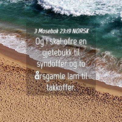 Picture 04 - 3 Mosebok 23:19 NORSK - Og I skal ofre en gjetebukk til syndoffer og to - Bible Verse Picture