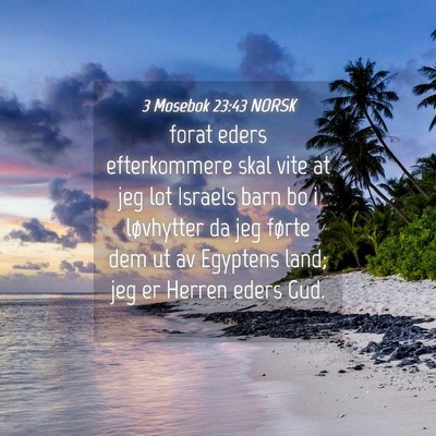 Picture 04 - 3 Mosebok 23:43 NORSK - forat eders efterkommere skal vite at jeg lot - Bible Verse Picture