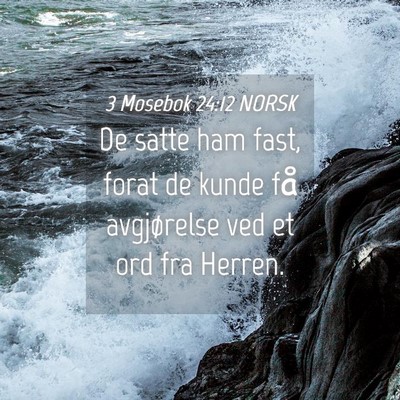 Picture 04 - 3 Mosebok 24:12 NORSK - De satte ham fast, forat de kunde få avgjørelse - Bible Verse Picture