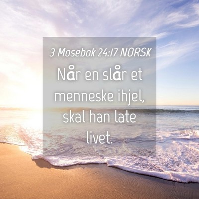 Picture 04 - 3 Mosebok 24:17 NORSK - Når en slår et menneske ihjel, skal han late - Bible Verse Picture