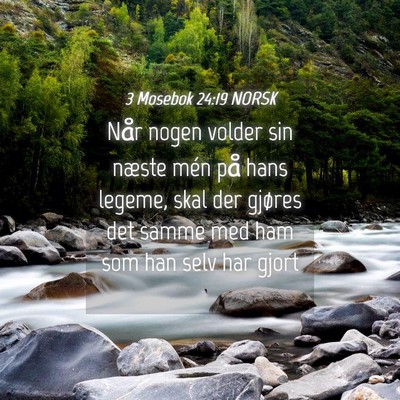 Picture 04 - 3 Mosebok 24:19 NORSK - Når nogen volder sin næste mén på hans - Bible Verse Picture