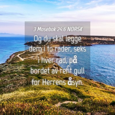 Picture 04 - 3 Mosebok 24:6 NORSK - Og du skal legge dem i to rader, seks i hver rad, - Bible Verse Picture
