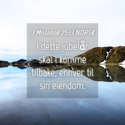Picture 04 - 3 Mosebok 25:13 NORSK - I dette jubelår skal I komme tilbake, enhver til - Bible Verse Picture