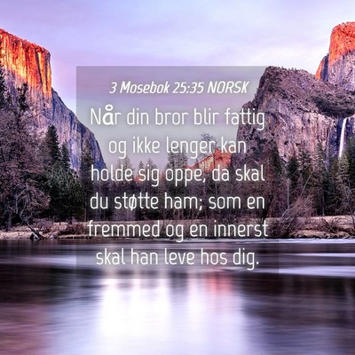 Picture 04 - 3 Mosebok 25:35 NORSK - Når din bror blir fattig og ikke lenger kan - Bible Verse Picture
