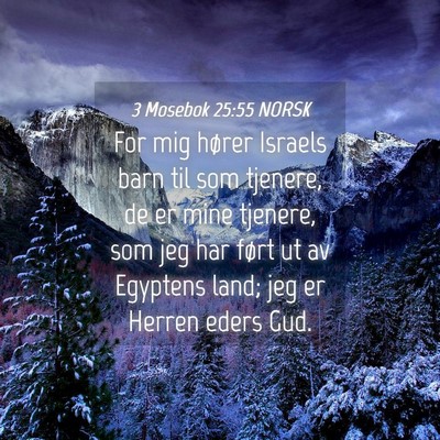 Picture 04 - 3 Mosebok 25:55 NORSK - For mig hører Israels barn til som tjenere, de - Bible Verse Picture