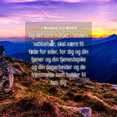 Picture 04 - 3 Mosebok 25:6 NORSK - Og det som vokser i landets sabbatsår, skal - Bible Verse Picture
