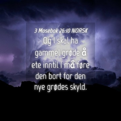 Picture 04 - 3 Mosebok 26:10 NORSK - Og I skal ha gammel grøde å ete inntil I må - Bible Verse Picture
