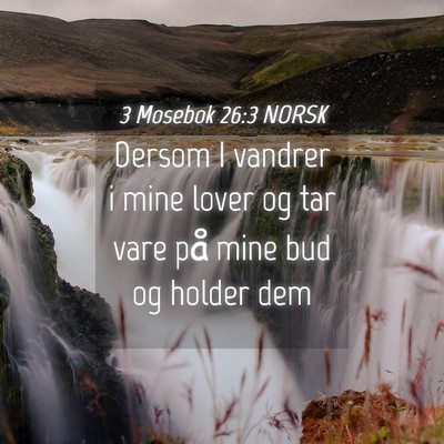 Picture 04 - 3 Mosebok 26:3 NORSK - Dersom I vandrer i mine lover og tar vare på - Bible Verse Picture