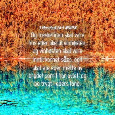 Picture 04 - 3 Mosebok 26:5 NORSK - Og tresketiden skal vare hos eder like til - Bible Verse Picture
