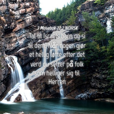 Picture 04 - 3 Mosebok 27:2 NORSK - Tal til Israels barn og si til dem: Når nogen - Bible Verse Picture