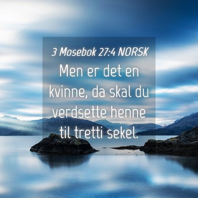 Picture 04 - 3 Mosebok 27:4 NORSK - Men er det en kvinne, da skal du verdsette henne - Bible Verse Picture