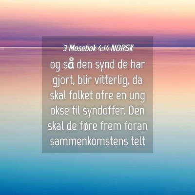 Picture 04 - 3 Mosebok 4:14 NORSK - og så den synd de har gjort, blir vitterlig, da - Bible Verse Picture