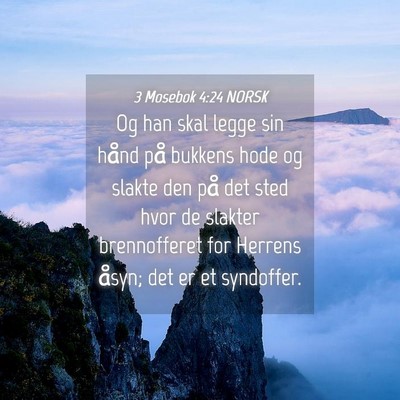 Picture 04 - 3 Mosebok 4:24 NORSK - Og han skal legge sin hånd på bukkens hode og - Bible Verse Picture