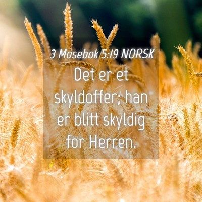 Picture 04 - 3 Mosebok 5:19 NORSK - Det er et skyldoffer; han er blitt skyldig for - Bible Verse Picture