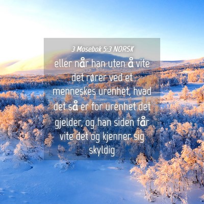 Picture 04 - 3 Mosebok 5:3 NORSK - eller når han uten å vite det rører ved et - Bible Verse Picture