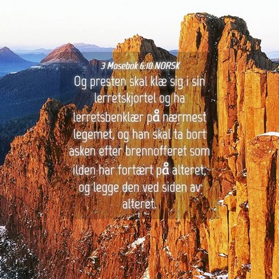Picture 04 - 3 Mosebok 6:10 NORSK - Og presten skal klæ sig i sin lerretskjortel og - Bible Verse Picture