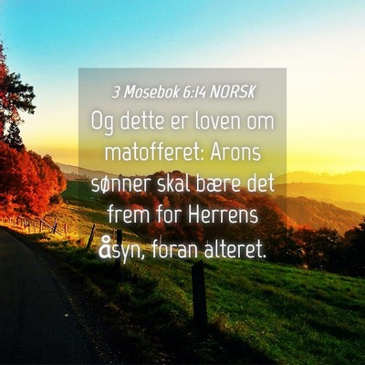Picture 04 - 3 Mosebok 6:14 NORSK - Og dette er loven om matofferet: Arons sønner - Bible Verse Picture