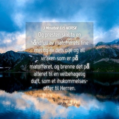 Picture 04 - 3 Mosebok 6:15 NORSK - Og presten skal ta en håndfull av matofferets - Bible Verse Picture
