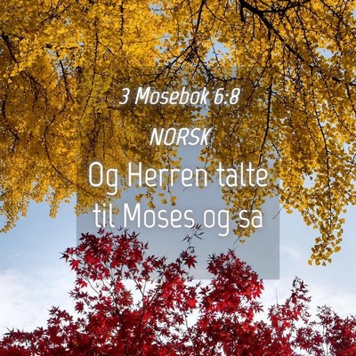 Picture 04 - 3 Mosebok 6:8 NORSK - Og Herren talte til Moses og - Bible Verse Picture
