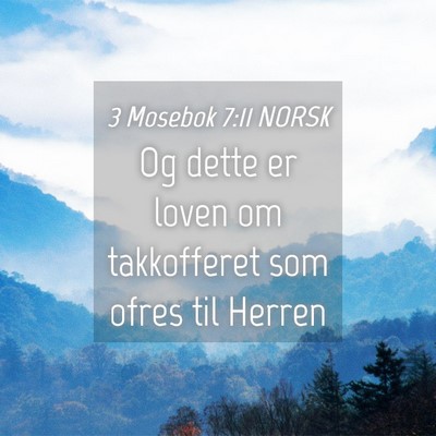 Picture 04 - 3 Mosebok 7:11 NORSK - Og dette er loven om takkofferet som ofres til - Bible Verse Picture